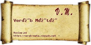 Veréb Máté névjegykártya