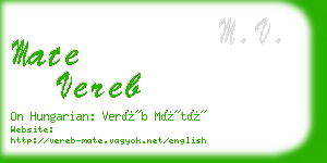 mate vereb business card